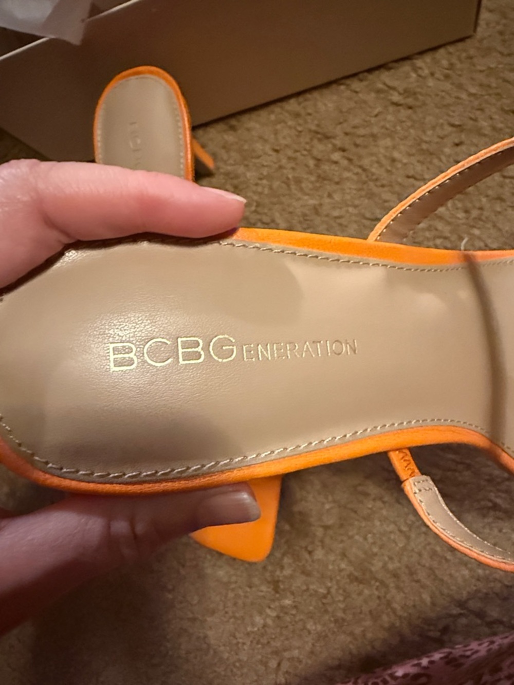 BCBGeneration Tangerine Salin Double-Strap Square-Toe Slide Sandals New Size 11 - Picture 2 of 10